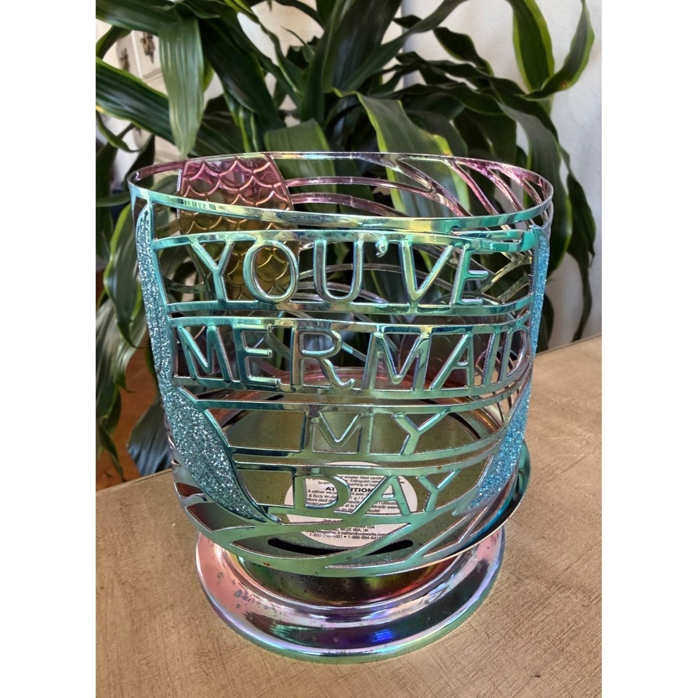 Bath & Body Works You've Mermaid My Day Iridescent Metal 3 Wick Candle Holder